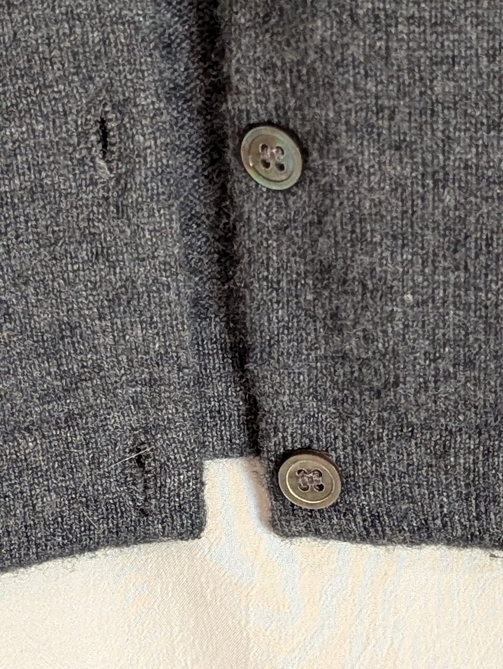 Lord & Taylor Gray Cashmere Cardigan Sweater Size M - Picture 3 of 7